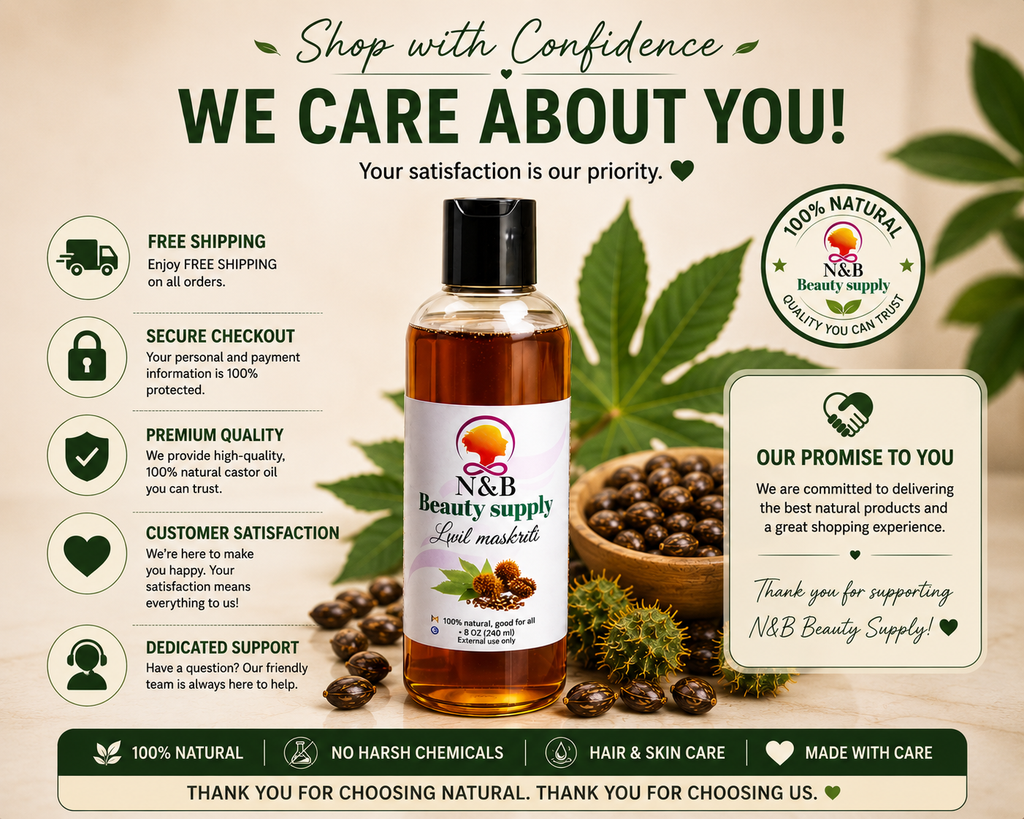 Premium Natural Castor Oil for Hair & Skin – 8 oz